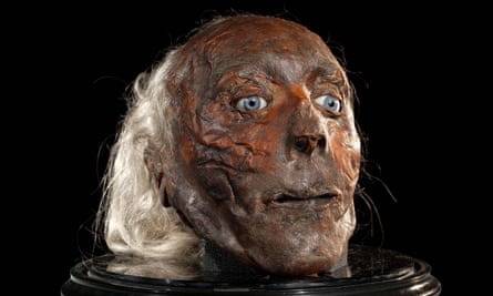 The preserved skull of urban reformer Jeremy Bentham, held at UCL.