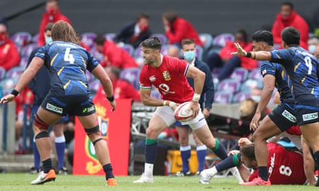 Conor Murray lines up a pass in the British & Irish Lions’ warmup match against Japan.