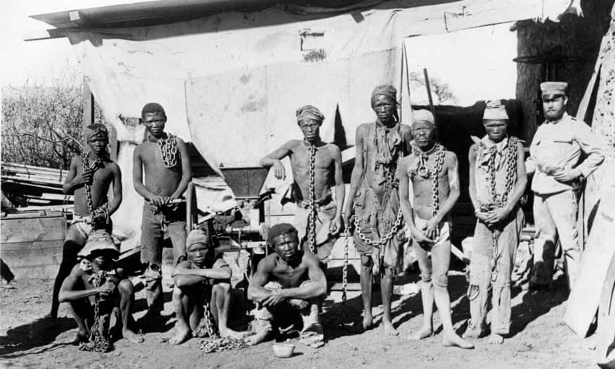 Prisoners from the Herero and Nama tribes during the 1904-1908 war against Germany.