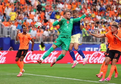 Gustaf Lagerbielke of Sweden heads to score the goal later disallowed due to offside