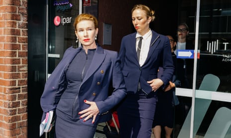 Ladies Lounge creator Kirsha Kaechele exiting a hearing in the Tasmanian Civil and Administrative Tribunal on 19 March.