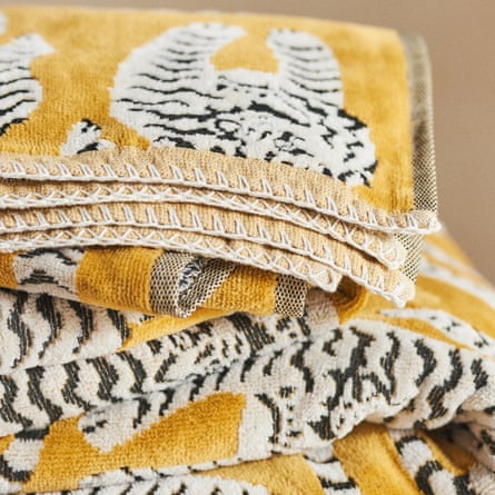 Anthropologie Isa Tiger Towel Collection.