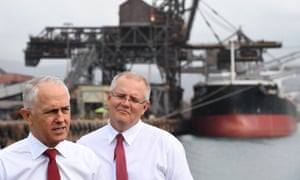 Australian Prime Minister Malcolm Turnbull (Left) And Treasurer Scott Morrison During A Visit To Bluescope Steel In Wollongong