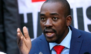 The Movement for Democratic Change leader Nelson Chamisa in Harare, Zimbabwe.