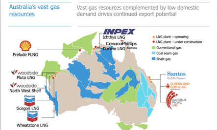 Australia’s natural gas resources - map