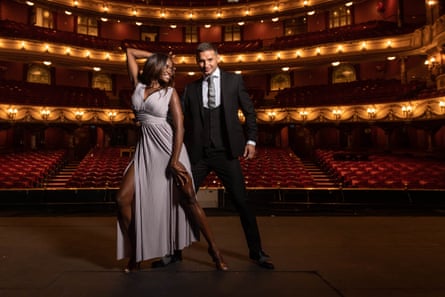 Mabuse with her husband, Marius Iepure, at the London Coliseum in 2020 to announce a gala performance to end her 2021 I Am Here UK tour.