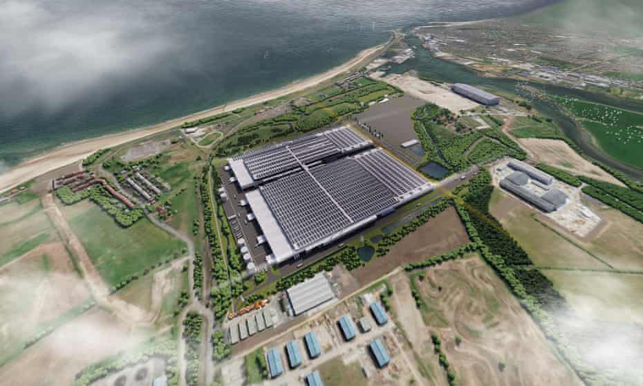 A rendering of a Britishvolt plant set to be built near Blyth, Northumberland.
