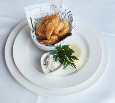 Crispy battered Scottish jumbo scampi and tartare sauce, at Smith’s of Wapping.
