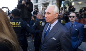 Roger Stone, former campaign adviser for Donald Trump, leaves federal court Thursday. 4800.jpg?width=300&quality=85&auto=forma