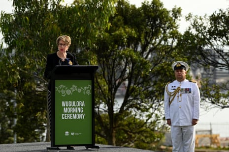Governor of NSW Margaret Beazley speaks during the ceremony.