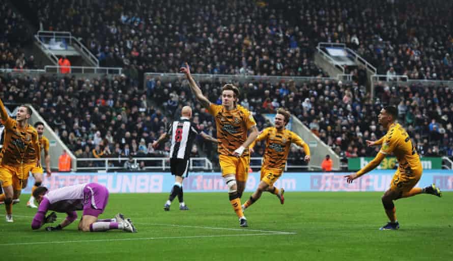 Cambridge United’s Joe Ironside celebrates scoring their first goal.