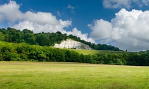 Chalk pit on North Downs Way, Surrey.