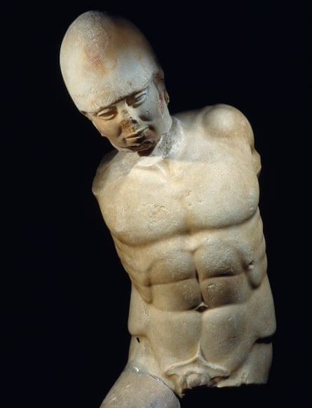 Marble statue of warrior from Akragas, Sicily, c470BC.