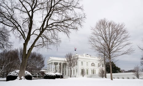 Snow on White House in Washington