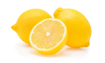 Close-Up Of Lemons Against White Backgroundlemon isolated on white background