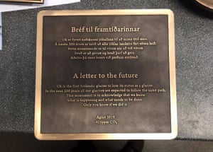 The plaque to the lost Okjökull glacier
