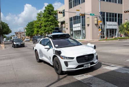 A Waymo vehicle driving in Austin, Texas