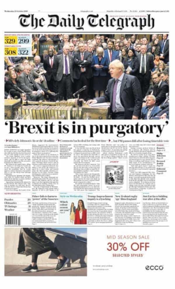 Yeah But No But How The Papers Covered Mps Refusal To Rush Through Brexit Deal Politics The Guardian