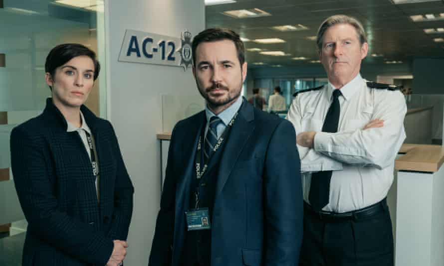 Kate (Vicky McClure), Steve (Martin Compston), Hastings (Adrian Dunbar) in series five of Line of Duty.