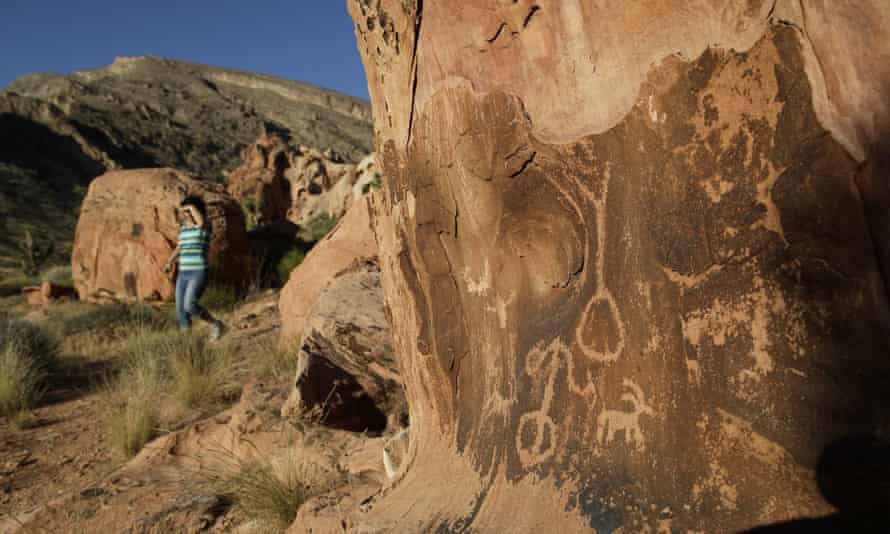 Petroglyphs at the Gold Butte National Monument near Bunkerville, Nevada. A leaked memo from Interior Secretary Ryan Zinke to President Donald Trump recommends that Gold Butte and Oregon’s Cascade-Siskiyou also be reduced.