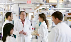 Professor Jeffrey Gordon, one of the world’s leading experts on the human microbiome, talks to students at Washington University in St Louis.