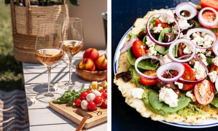 rose wine and fresh tofu wrap