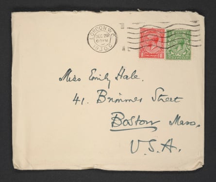 An envelope addressed to Emily Hale, written by TS Eliot.