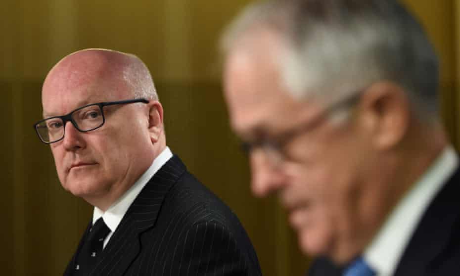 The attorney general, George Brandis, with the prime minister, Malcolm Turnbull. Brandis says he considered adding an Indigenous commissioner to the inquiry into juvenile detention in the NT. 