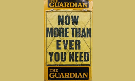 Newsbill featuring a Guardian advert, no date [c1970s]
