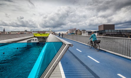 Inderhavnsbroen (lit.: The Inner Harbour Bridge) is a bridge across the Copenhagen inner harbour and is a 180 metres (590 ft) combined pedestrian and bicyclist bridge directed east-west.