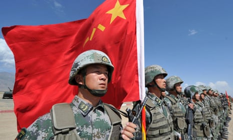 Members of the People’s Liberation Army take part in a training exercise.