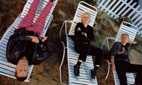 ‘Let’s have some fun’ … Mike Dirnt, Billie Joe Armstrong and Tré Cool of Green Day