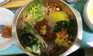 bibimbap: rice with a multitude of toppings.