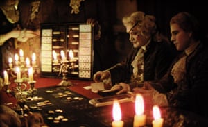 Patrick Magee, Ryan O Neal, gambling by candlelight. Barry Lyndon, 1975