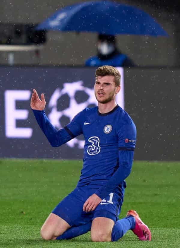 Timo Werner fluffed an early chance against Real Madrid, to add to his recent run of erratic finishing.