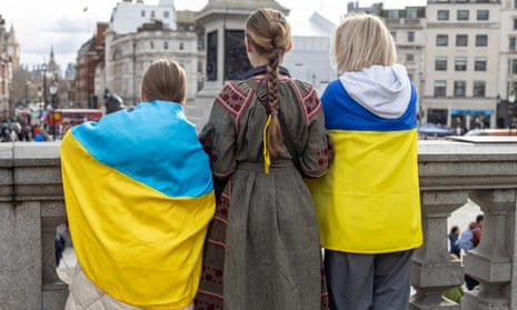 On the second anniversary of Russia's invasion of Ukraine, protesters marched from Marble Arch to Trafalgar Square in support of Ukraine.