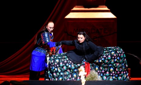 Salome Jicia (Sifare) and Albina Shagimuratova (Aspasia) in Mitridate, re di Ponto at the Royal Opera House.