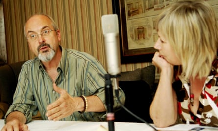 Kelly with the visual artist Bill Viola at a thinktank discussion on technology and the arts in 2006.