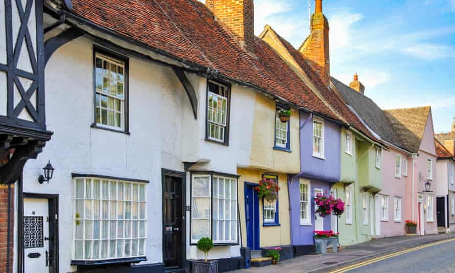 Cottages, Castle Street, Saffron Walden, Essex, England, United Kingdom.