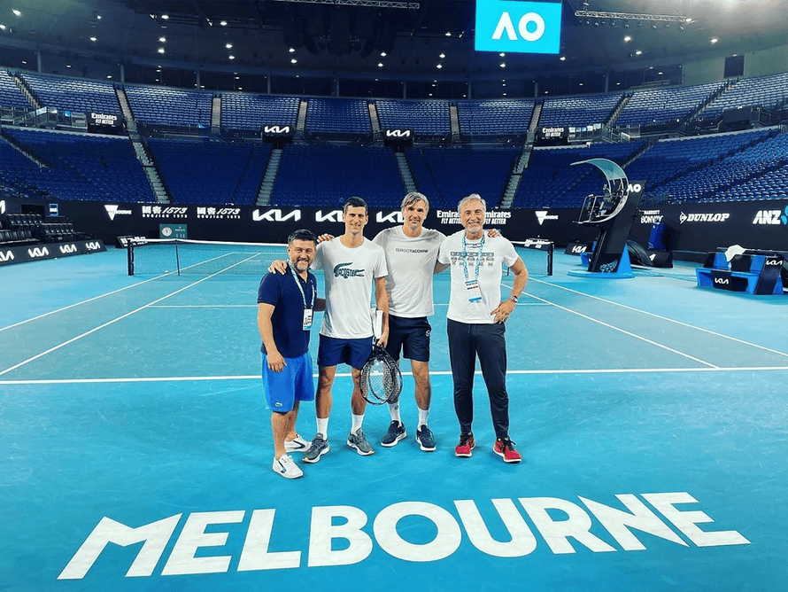 Novak Djokovic posted this picture after he was released from detention in Melbourne and returned to practice.