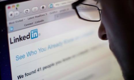 A person viewing a LinkedIn page