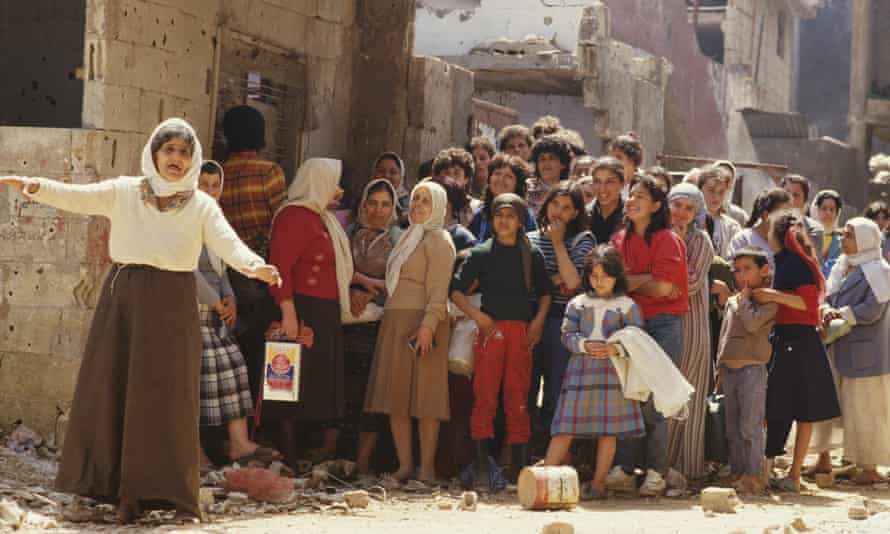 Palestinian refugees, Burj al-Barajneh camp, Lebanon, 1989.