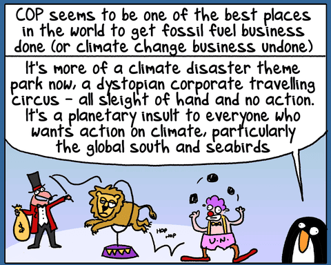 Cartoon by First Dog on the Moon titled Cop30 2025, panel 4