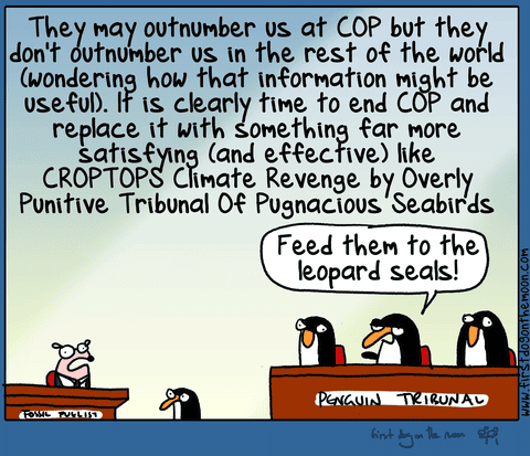 Cartoon by First Dog on the Moon titled Cop30 2025, panel 7