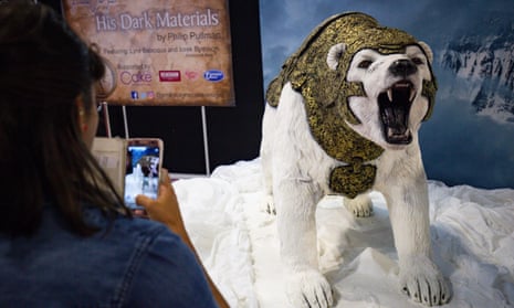 Life-sized model of Iorek the armoured bear, a character from Philip Pullman’s His Dark Materials.