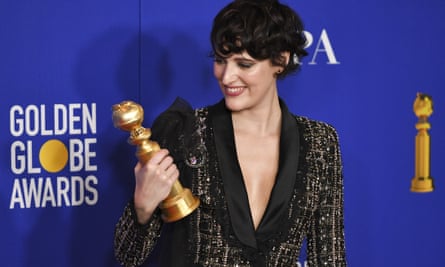 Phoebe Waller-Bridge with her Golden Globe at the 2020 ceremony.