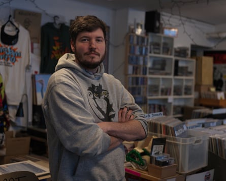 Jakob in his record shop.