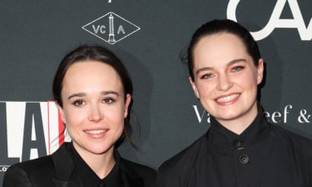 ‘Beyond grateful to all those who fought to allow us to be wife &amp; wife’: Ellen Page with her wife Emma Portner.