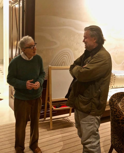 Woody Allen chats with Steve Bannon.
