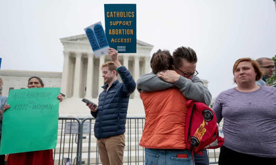 Pro-choice protesters at the supreme court.